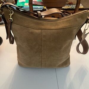 Coach Tan Suede Shoulder Bag